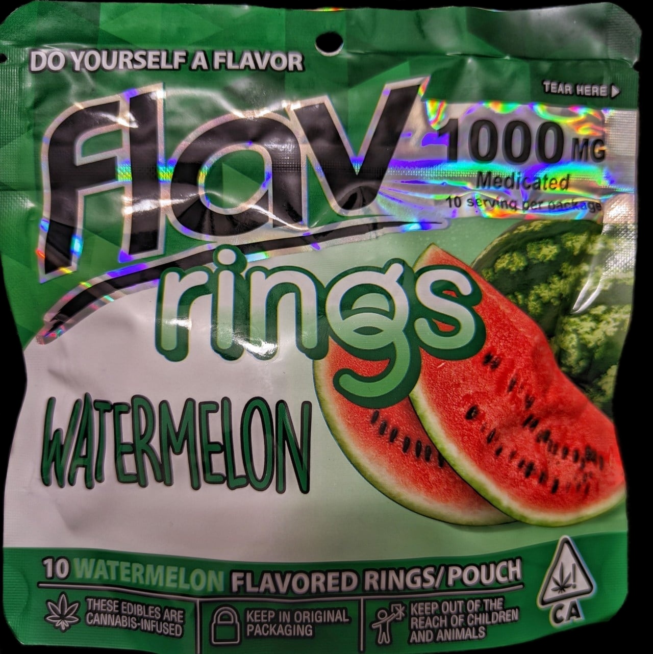 Flav Watermelon Rings – 1000mg $20