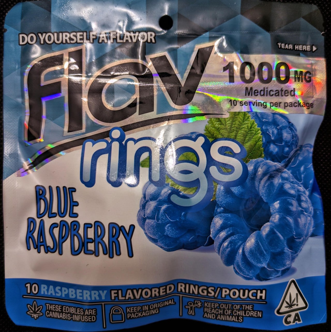Flav Blue Raspberry Rings – 1000mg $20