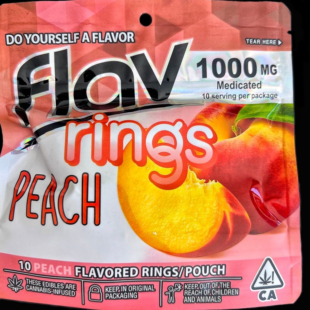 Flav Peach Rings – 1000mg $20